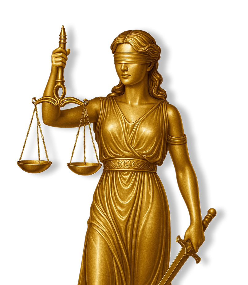 Estátua da deusa da Justiça segurando balança